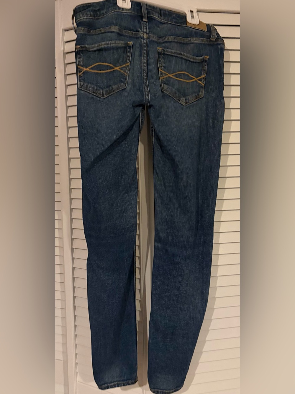 Abercrombie & Fitch Blue Denim Jeans with Brown Stitching